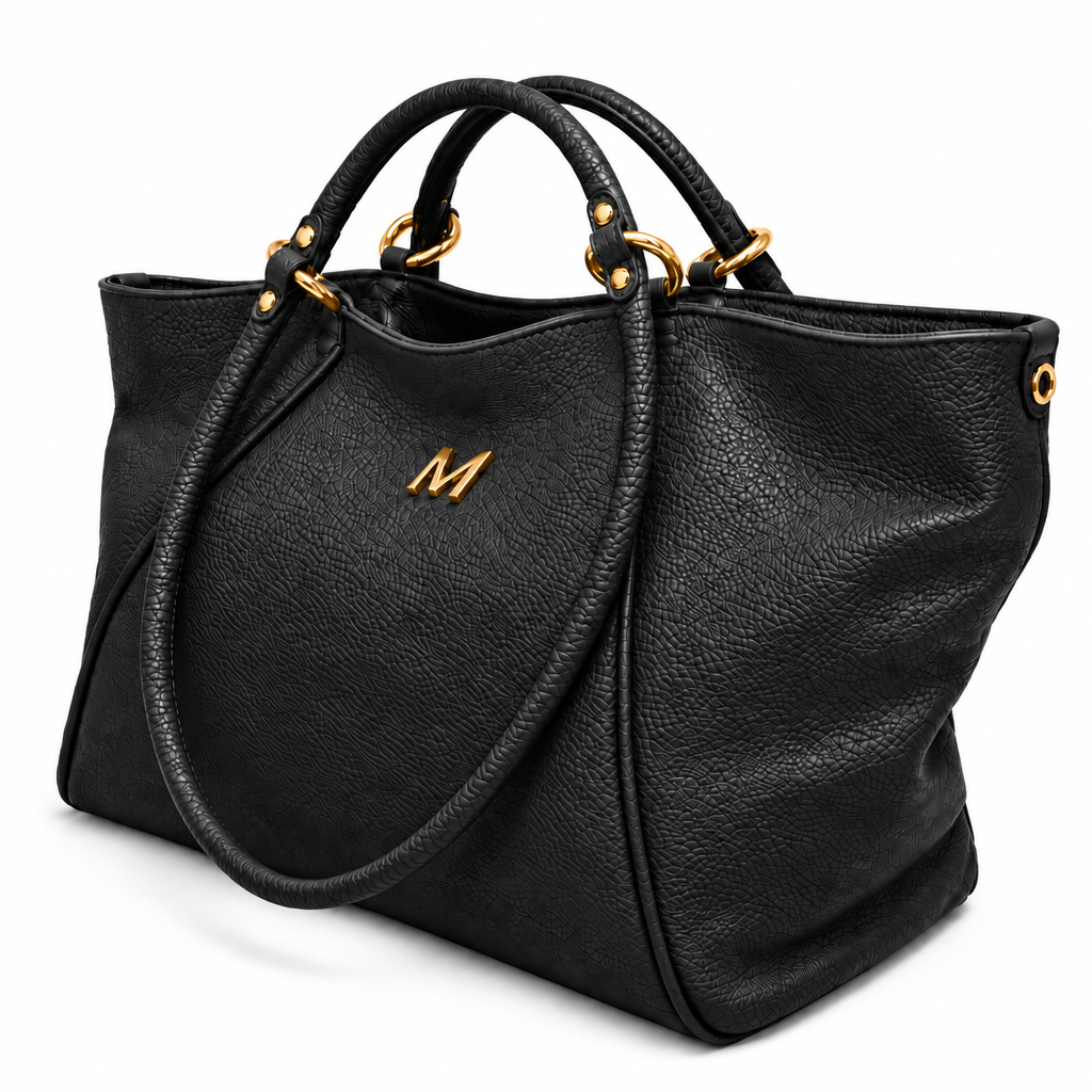 Malefica Shopper Martellata Nero Oro