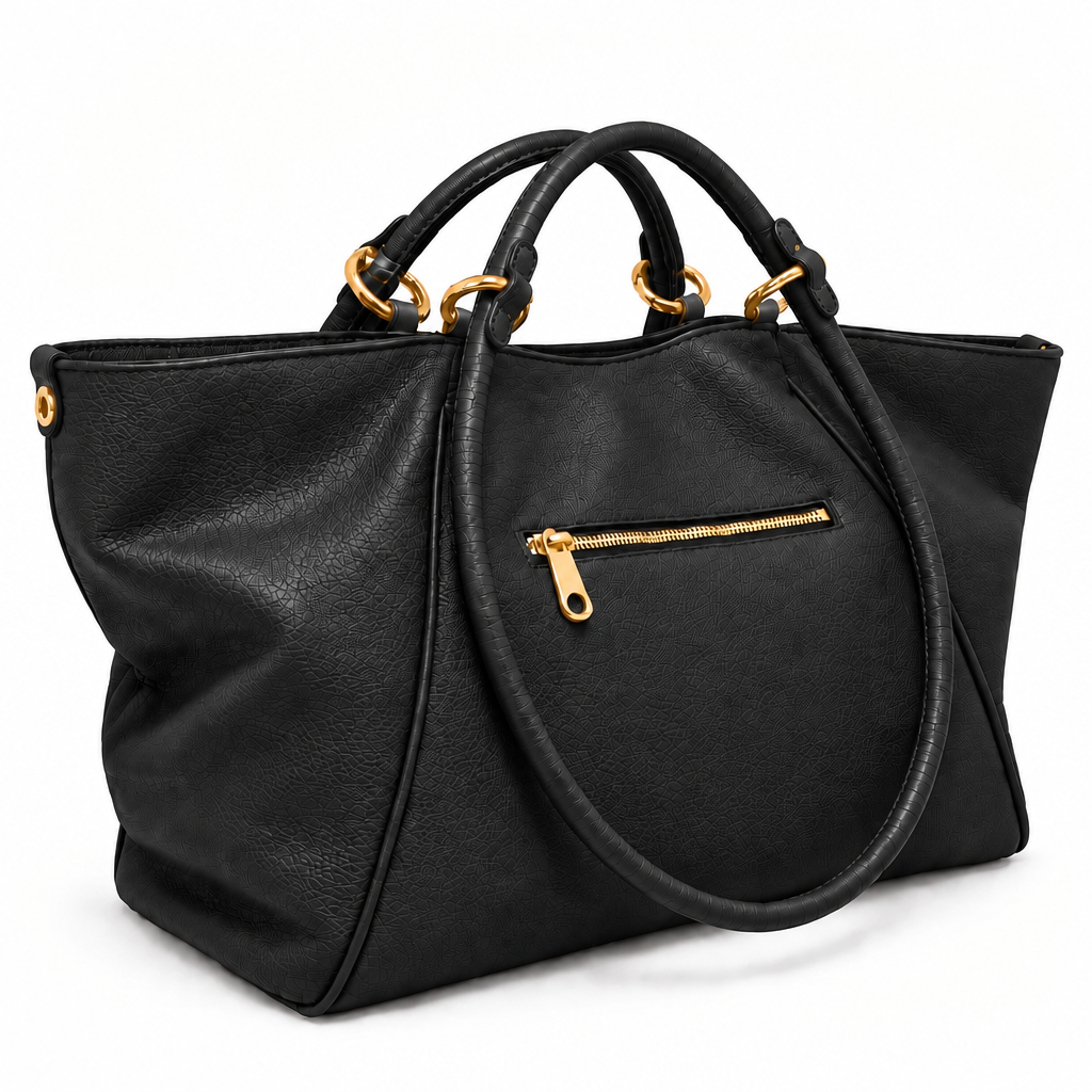 Malefica Shopper Martellata Nero Oro