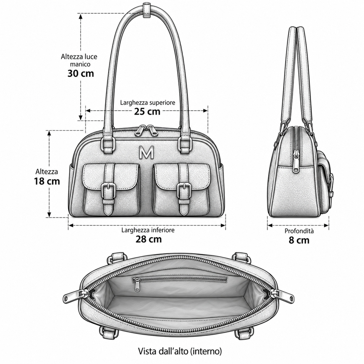 Morgana Bowling Bag Nera Dark