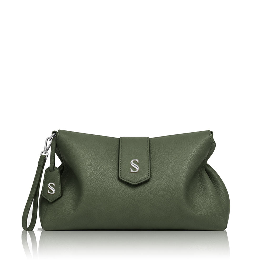 Ella Clutch Salvia Martellata Silver