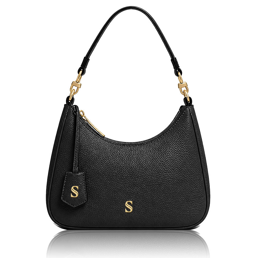 Borsa Goccia Martellata Nera Gold