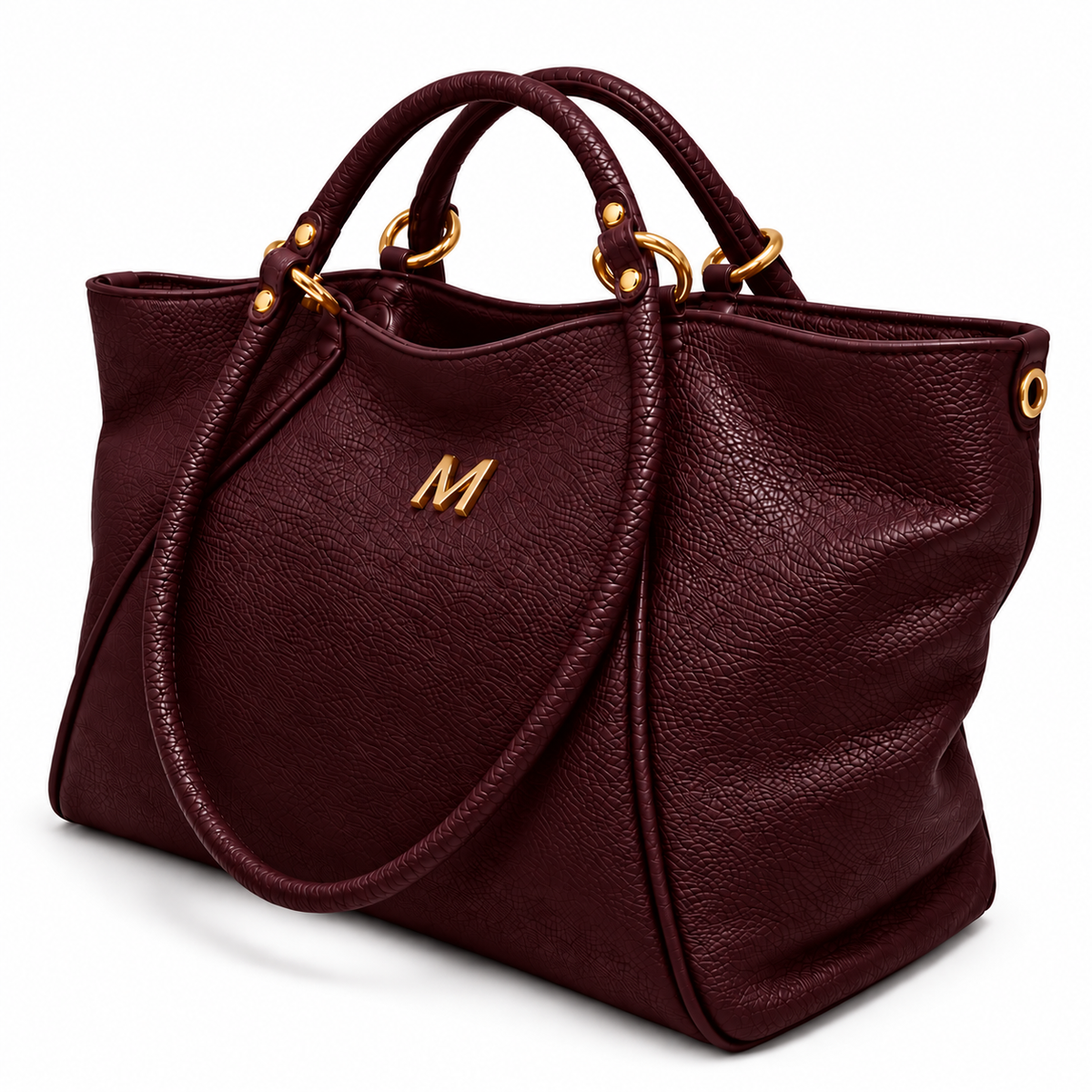 Malefica Shopper Martellata Burgundy Oro