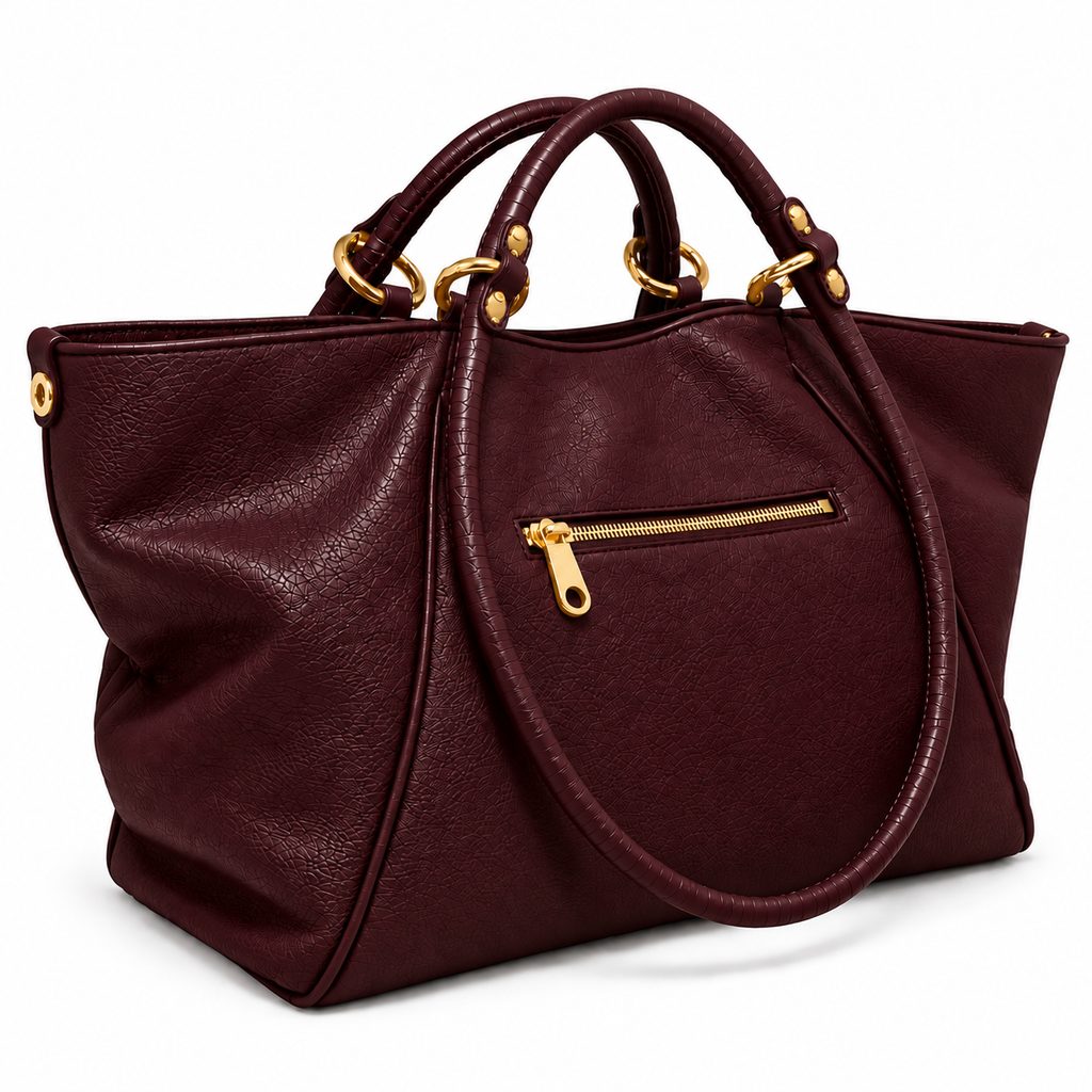 Malefica Shopper Martellata Burgundy Oro