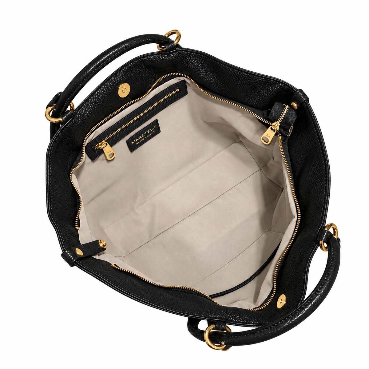 Malefica Shopper Martellata Nero Oro