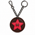 Portachiave Starlet Cioccolato con Stella in pelle martellata Zucca DARK
