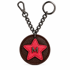 Portachiave Starlet Cioccolato con Stella in pelle martellata Zucca DARK