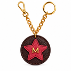 Portachiave Starlet Cioccolato con Stella in pelle martellata Zucca ORO